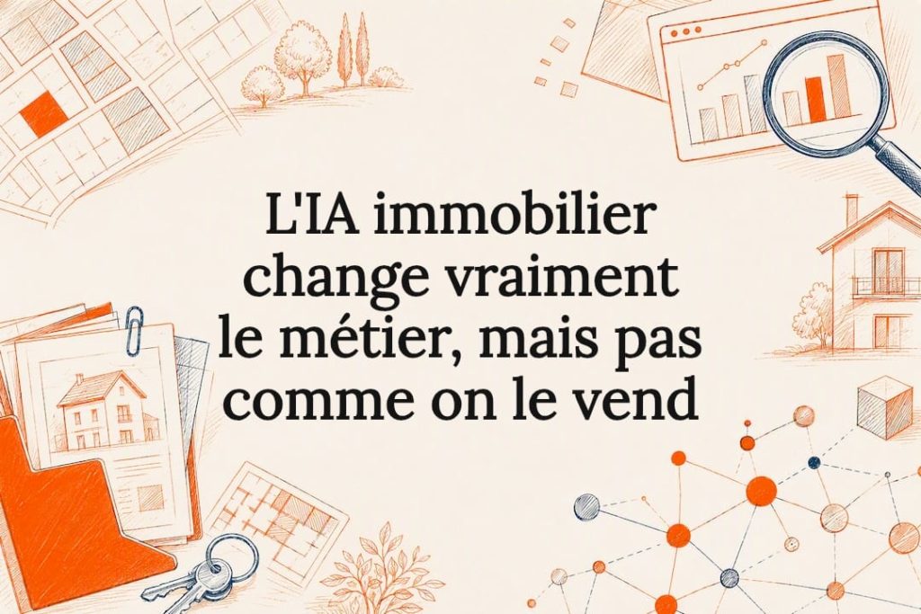 Carte de titre illustrée sur l’IA et le secteur immobilier