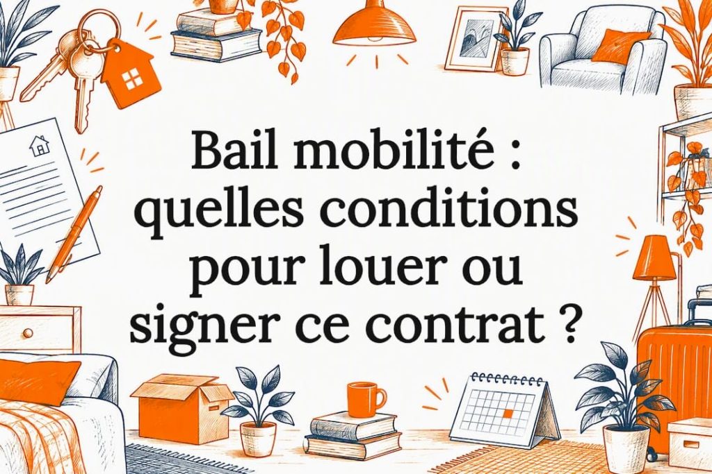 Illustration d'un contrat et des clés pour un bail mobilité