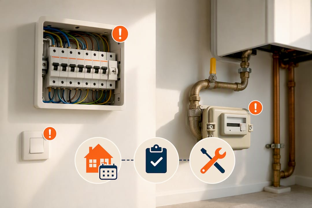 Schéma illustré des vérifications gaz et électricité